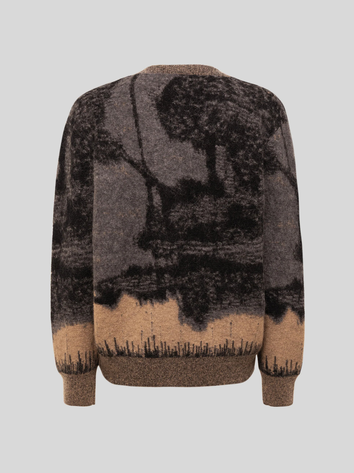 BRUSHED MOHAIR JACQUARD CARDIGAN