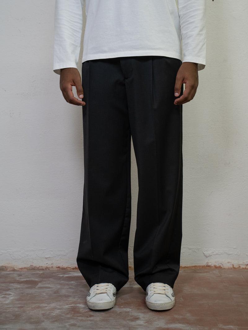 DOUBLE PLEATED WIDE LEG PANT