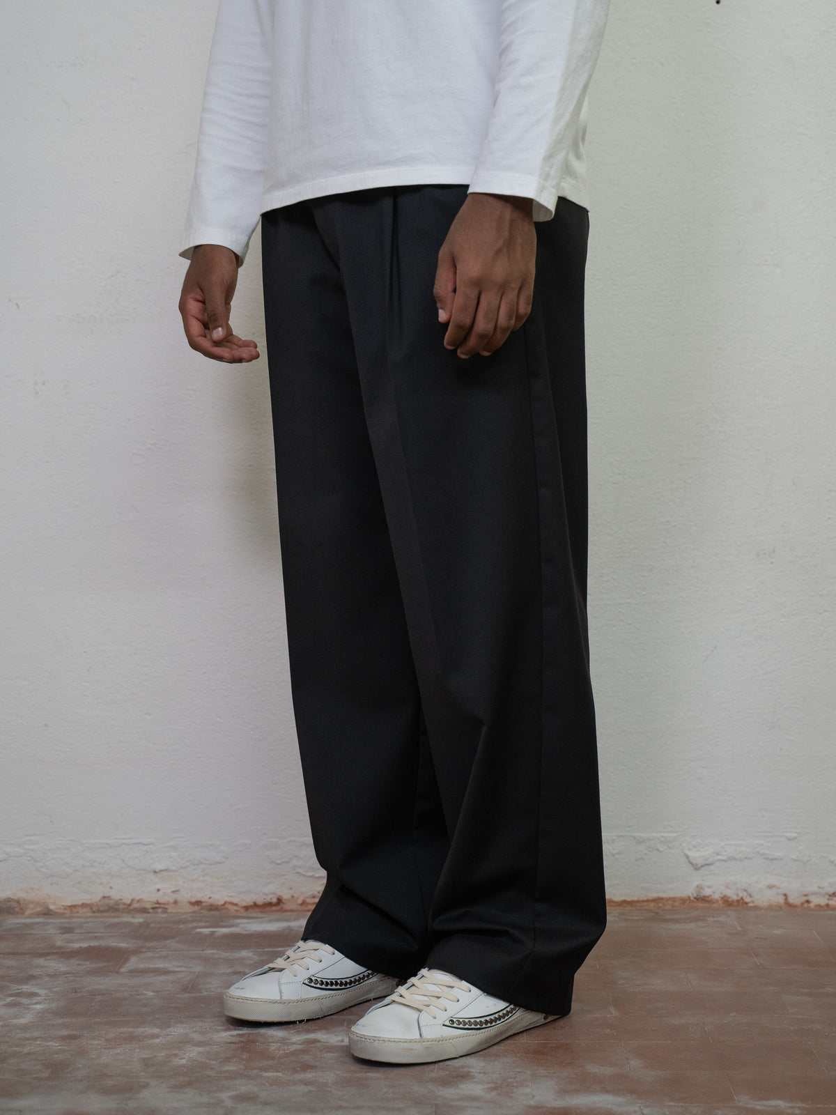 DOUBLE PLEATED WIDE LEG PANT